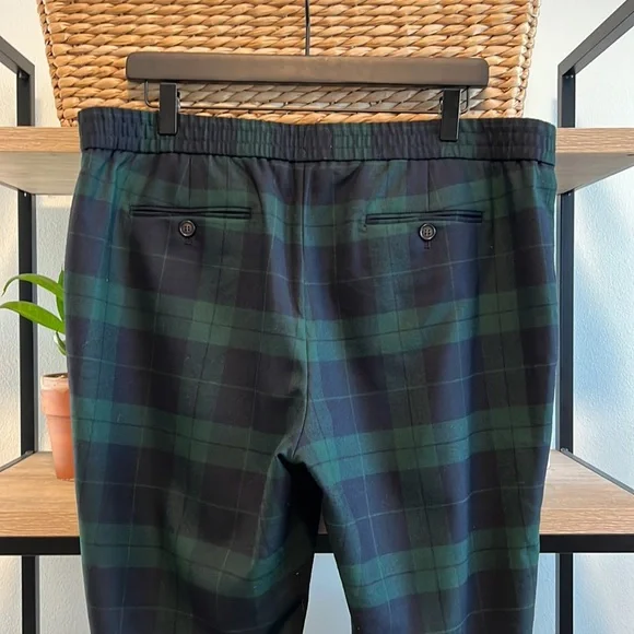 Talbots Plaid Wool Blend High Rise Pocket Dress Pant Trouser, 14P - Picture 6 of 9